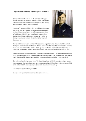 A preview of a PDF biography for Dennis, Russel Edward
